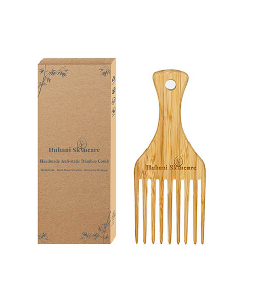 Bamboo Wide Tooth Afro Pick Hair/Beard Comb
