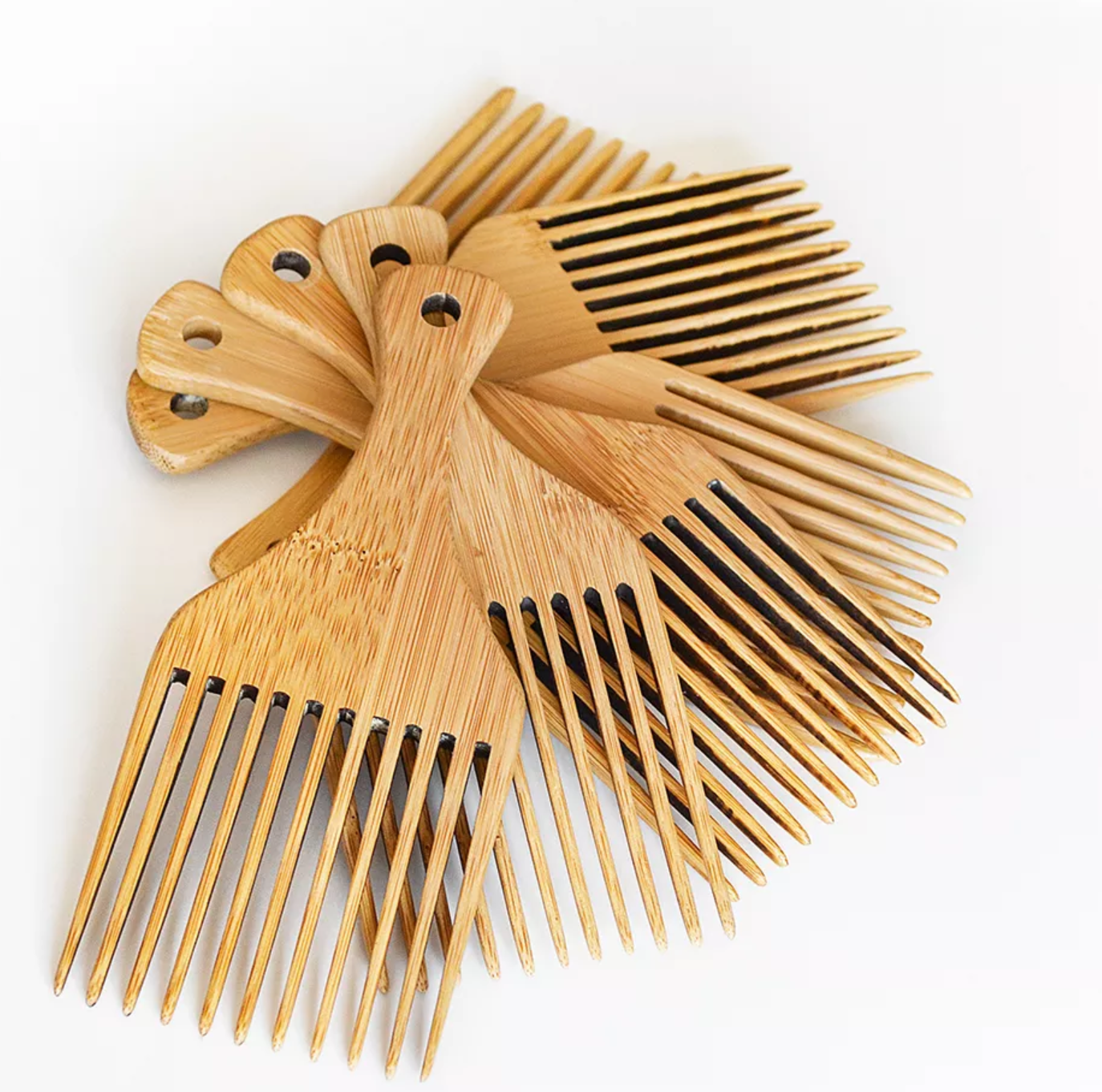 Bamboo Wide Tooth Afro Pick Hair/Beard Comb